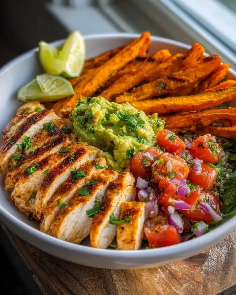 Saftige gegrillte Kräuter-Hähnchen-Bowl – gesundes Abendessen voller Geschmack, leicht & lecker