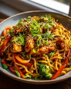 Hähnchen Teriyaki Nudeln Schnell Aromatisch