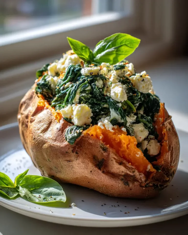 Leckere Gefüllte Süßkartoffel mit Feta & Spinat – Jetzt probieren!
