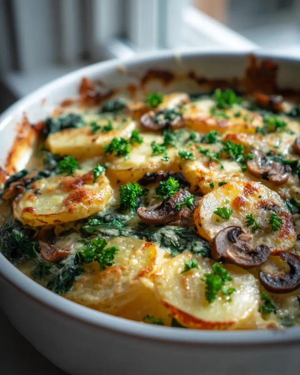 Rustikaler Kartoffel-Spinat-Pilz Ofen: Einfach Lecker Backen 2 Kartoffel Spinat Pilz Auflauf
