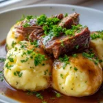 Kartoffelknydel mit Rinderbraten
