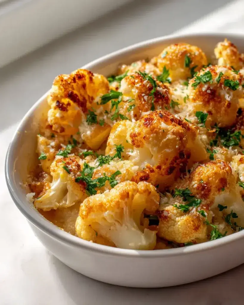 Cremiger Knoblauch-Parmesan Blumenkohl Auflauf Rezept