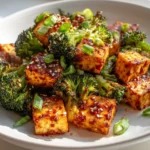 Spicy Tofu Brokkoli Chili Knoblauch Soye