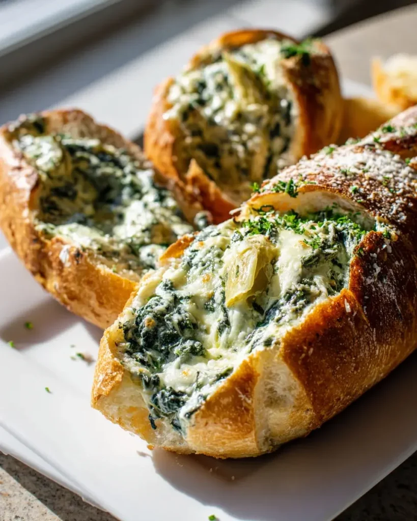 Knusprige Spinat-Artischocken-Dip Baguettes: Dein Rezept