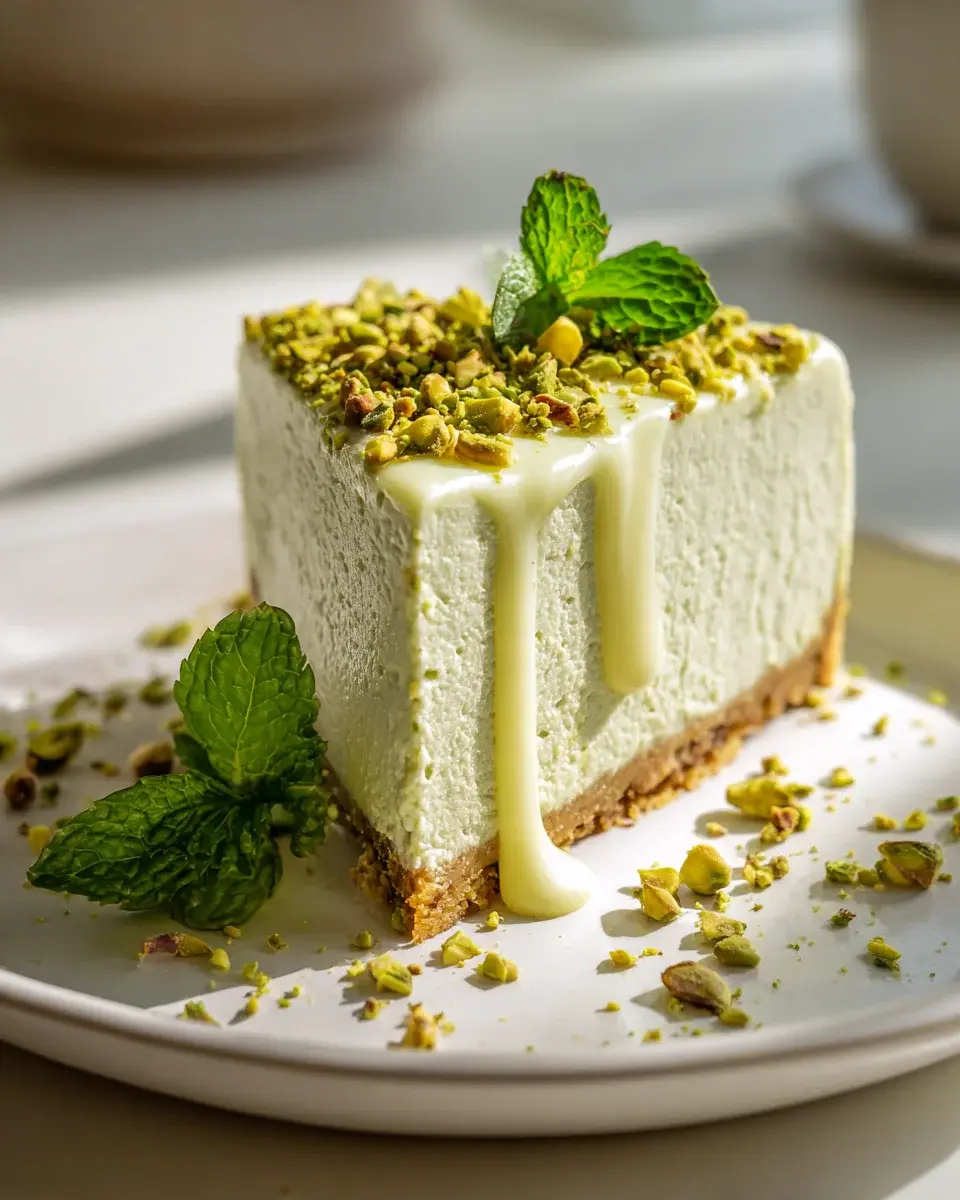 veganer Pistazien Cheesecake