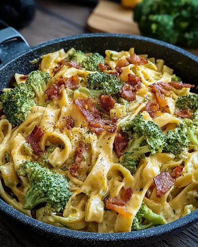Brokkoli Speck Pasta Pfanne