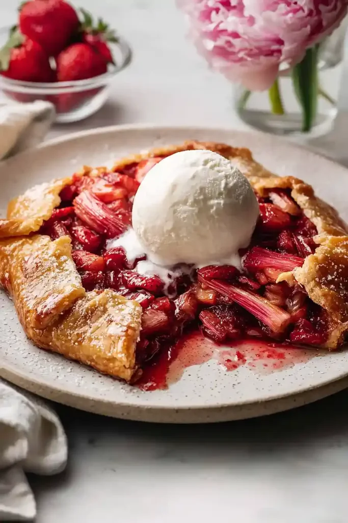 Erdbeerkuchen Rhabarber Galette Rezept