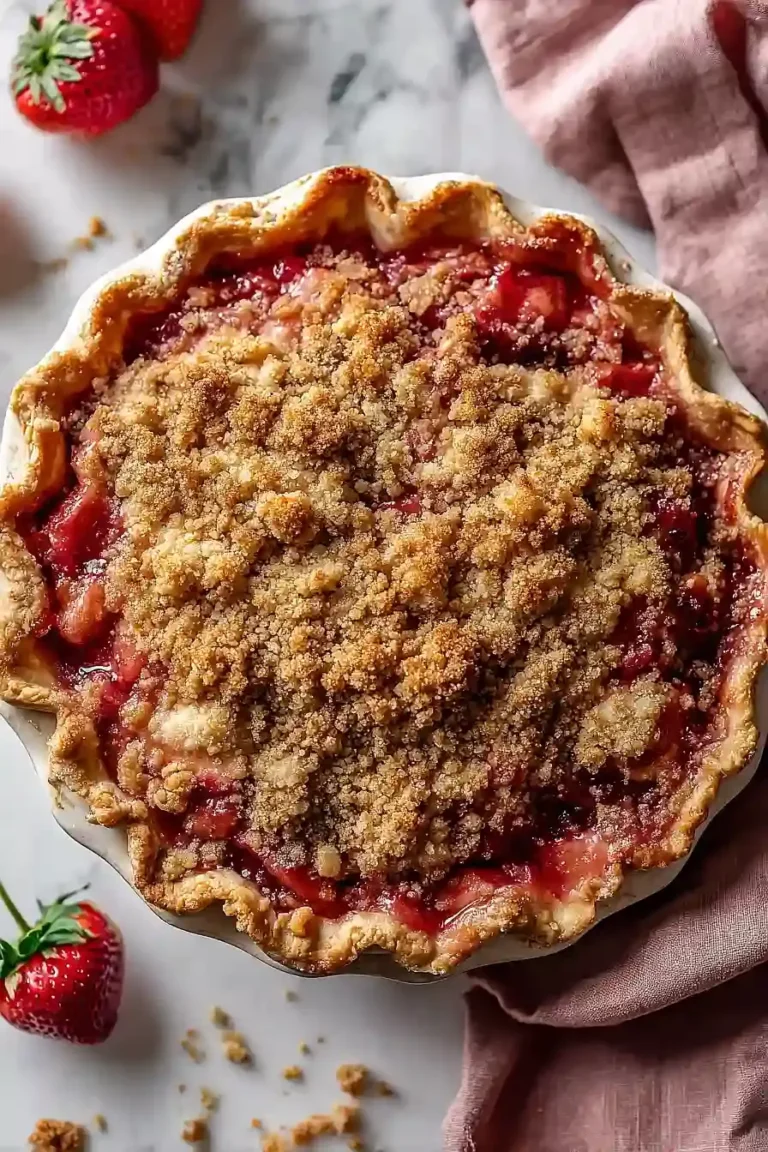 Erdbeerkuchen mit Rhabarber Streuseln