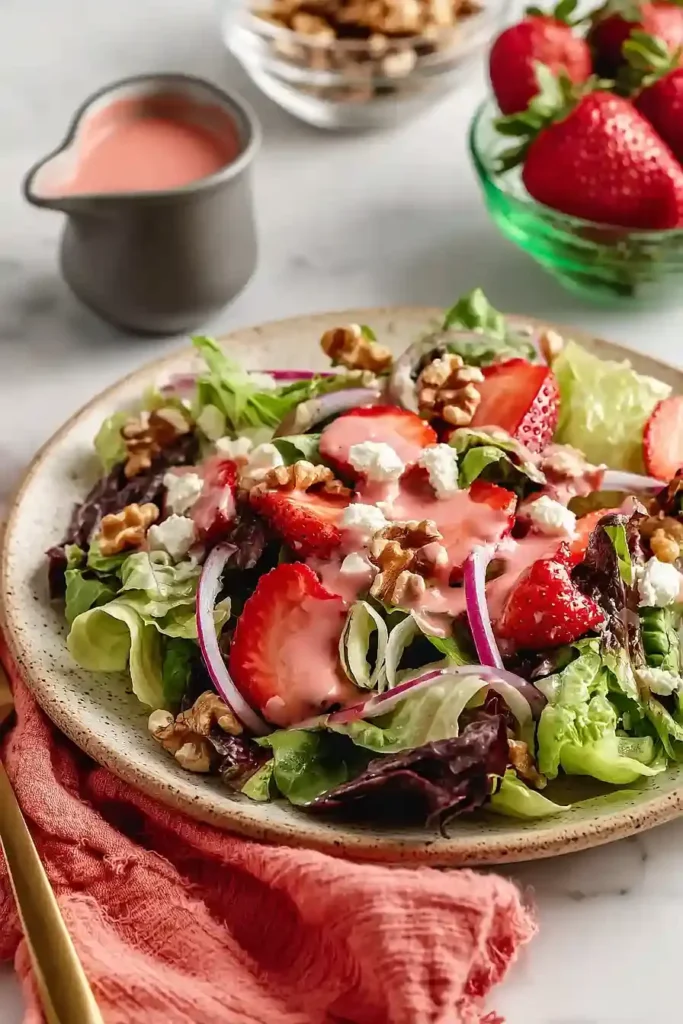 Erdbeersalat mit Ziegenkäse und Balsamico