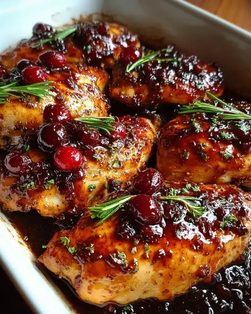 Hähnchen Preiselbeer Balsamico Glasur