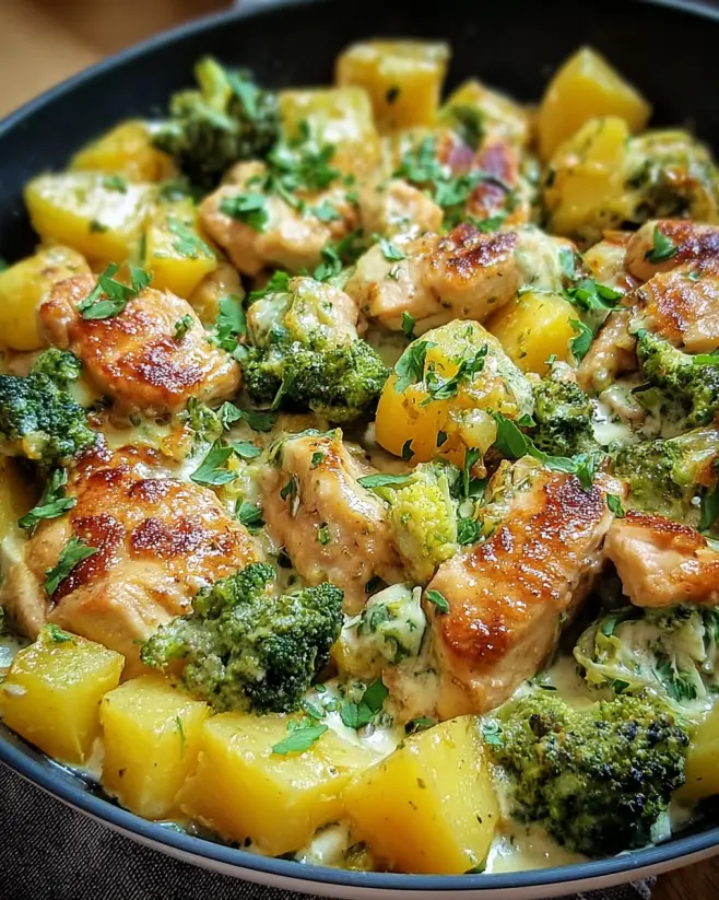 Kartoffel Hähnchenpfanne Brokkoli Rezept