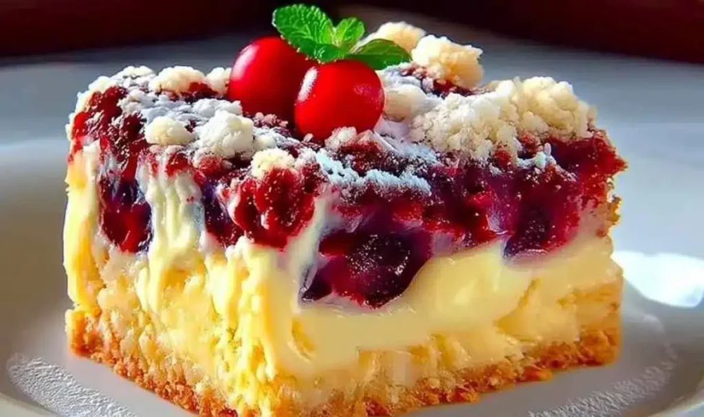 Kirschkuchen mit Streuseln und Vanillepudding Rezept