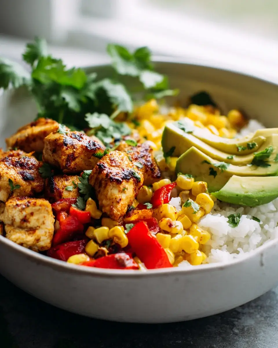 Southwest Hähnchen Reis Bowl Rezept