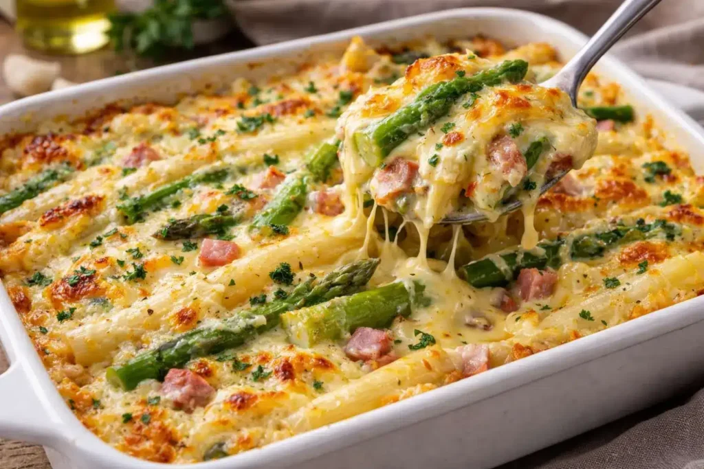 Spargelauflauf mit Hollandaise