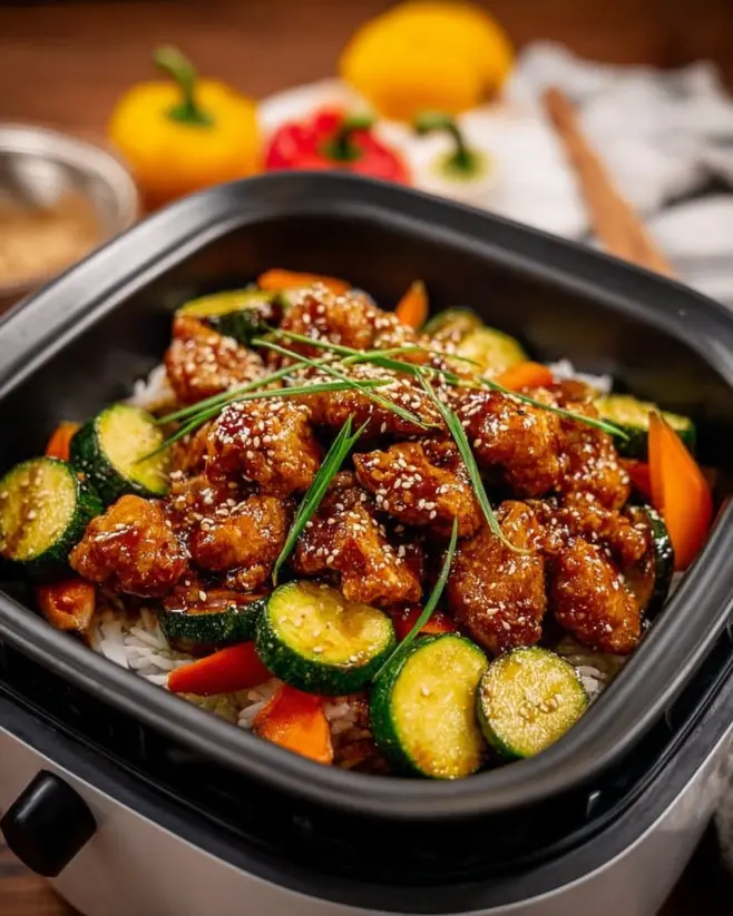 Teriyaki Hähnchen Zucchini Karotten Rezept