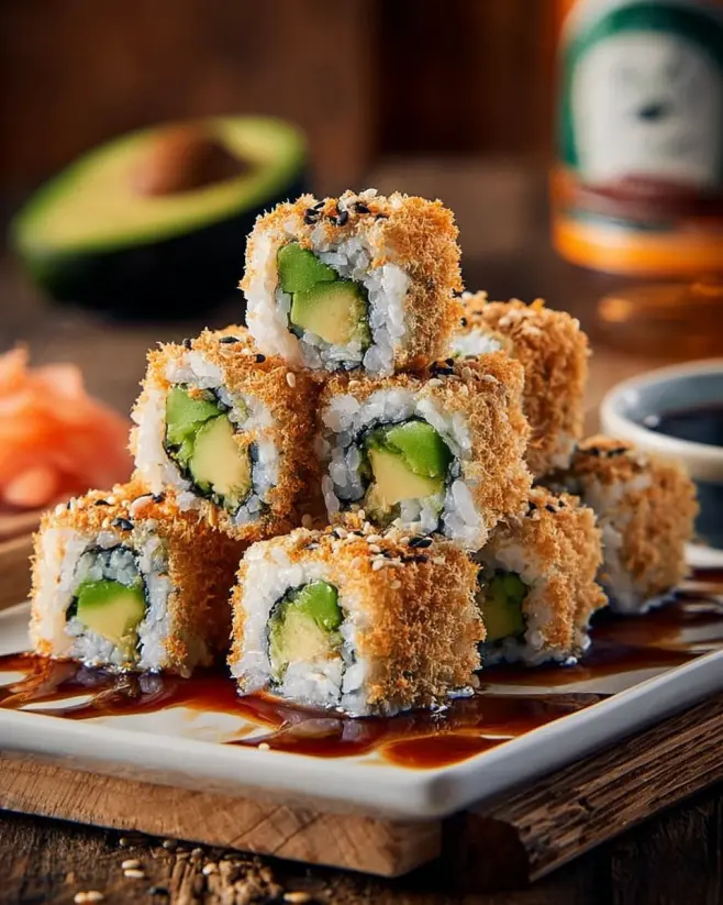knusprige avocado sushi rollen rezept