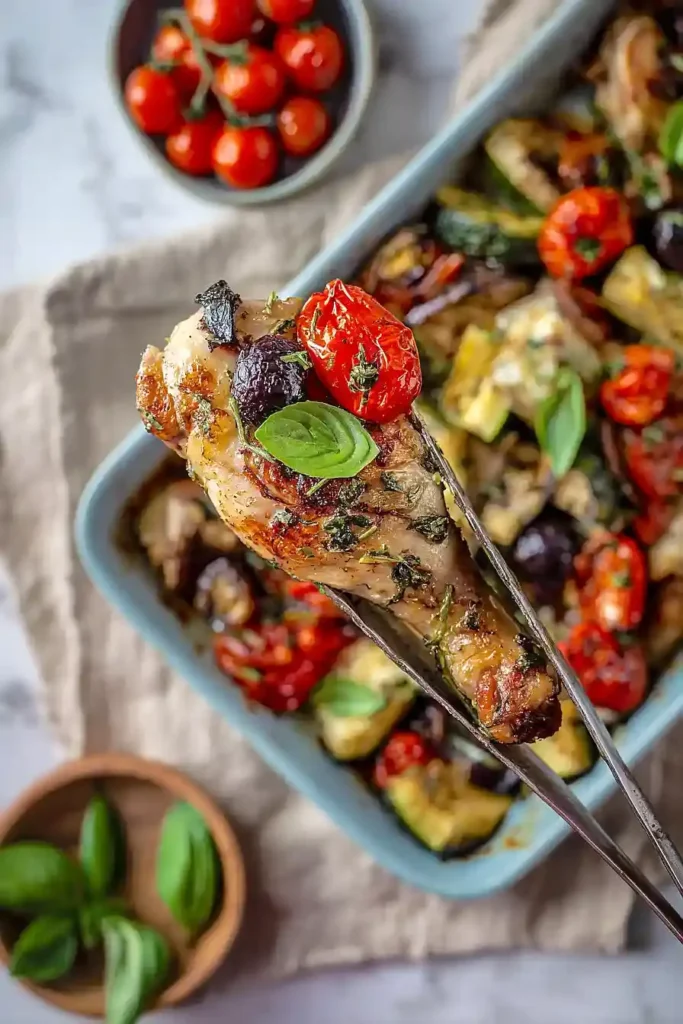 mediterranes Hähnchen Auflauf Auberginen