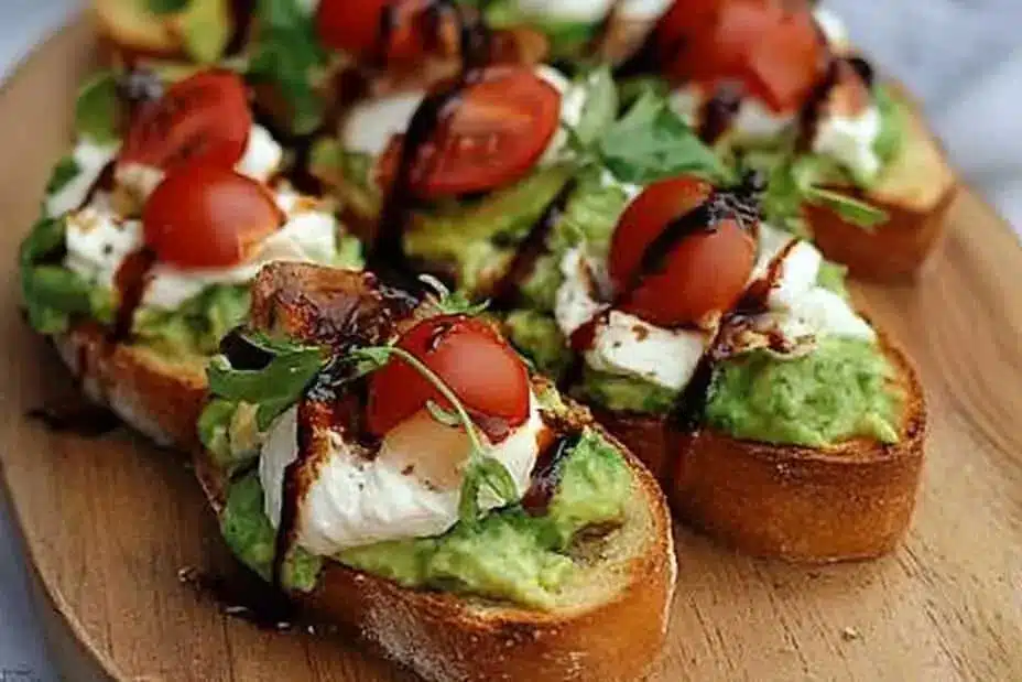 Avocado Burrata Bruschetta Rezept