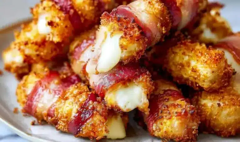 Knusprige Bacon-Mozzarella-Sticks – Einfacher Party-Snack
