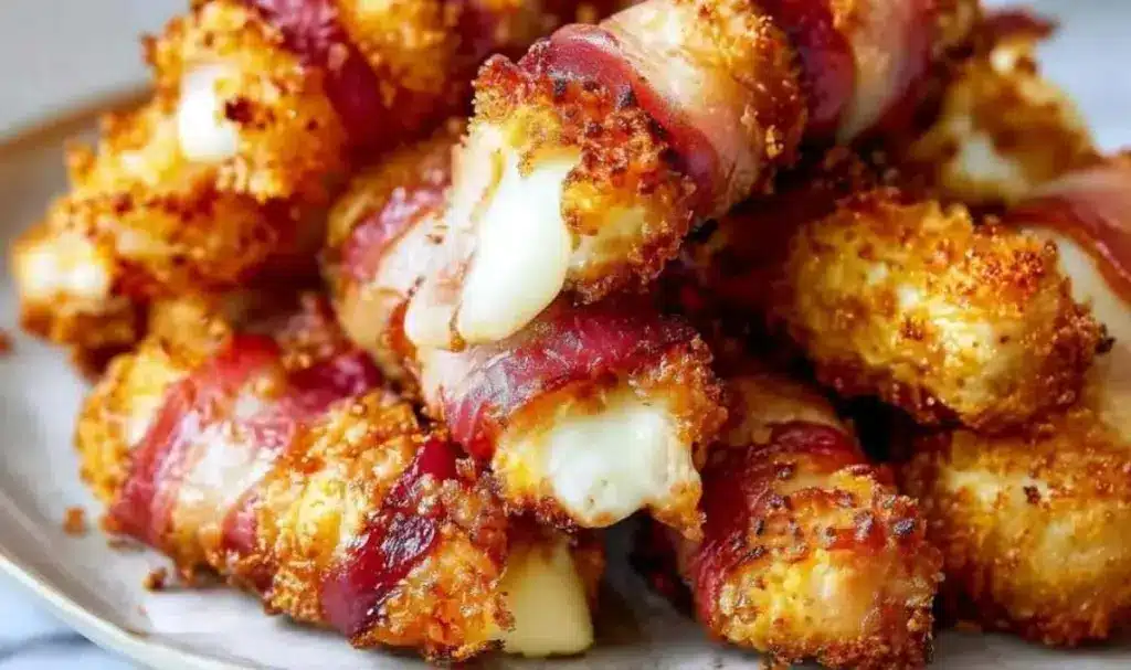 Knusprige Bacon-Mozzarella-Sticks – Einfacher Party-Snack
