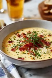 Bier-Käse-Suppe mit Speck