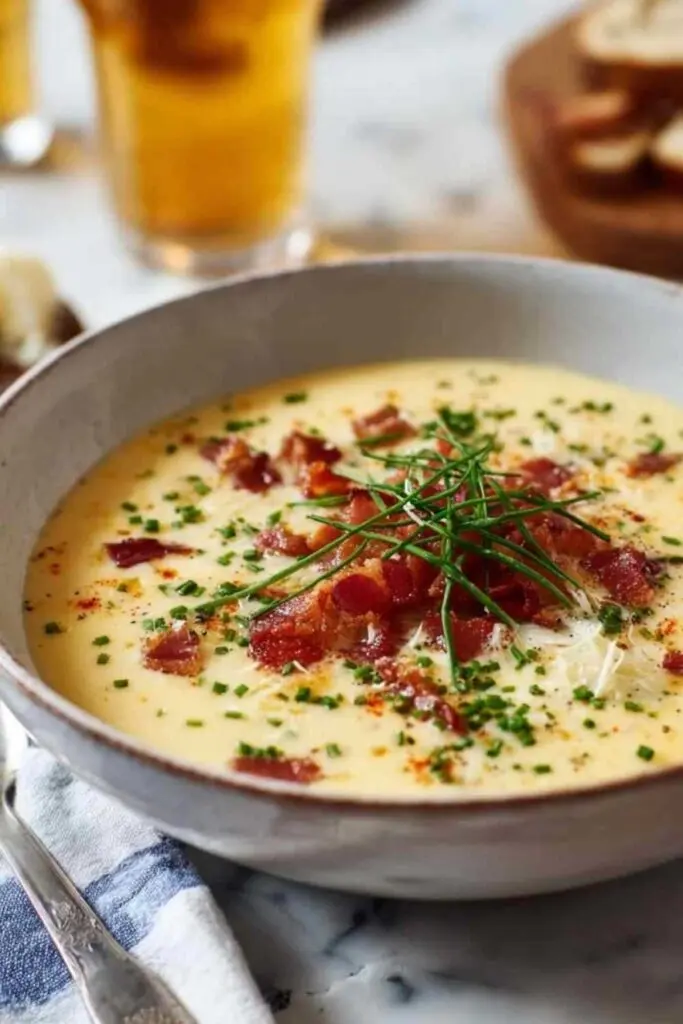 Bier-Käse-Suppe mit Speck – Cremig und Herzhaft 2 Bierkäsesuppe Rezept