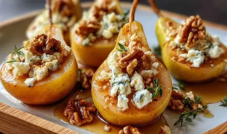 Warme Birnen mit Ziegenkäse und Honigwalnüssen – Elegantes Rezept