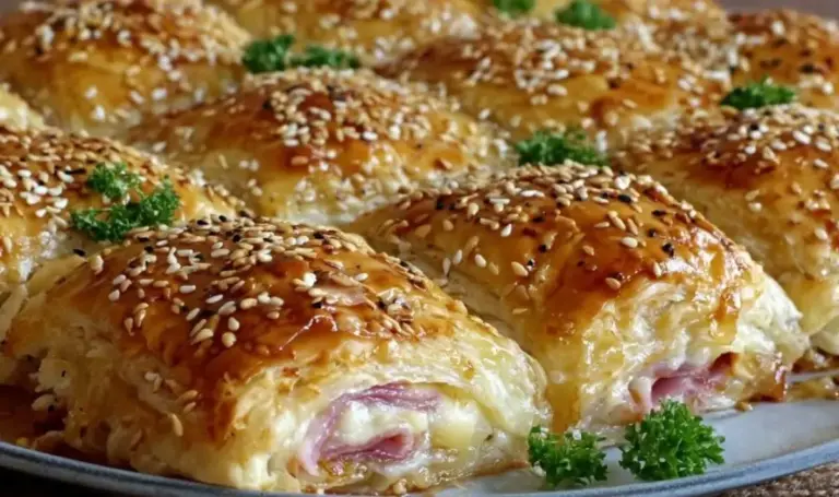 Herzhafter Blätterteig mit Schinken und Käse – Einfaches Rezept