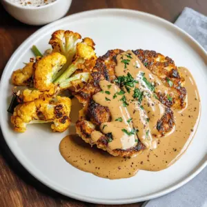 Blumenkohlsteak mit Pfefferrahmsauce