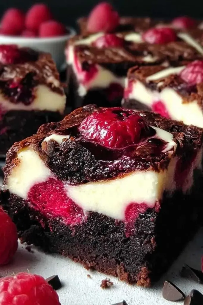 Brownies mit Cheesecake und Himbeeren Rezept