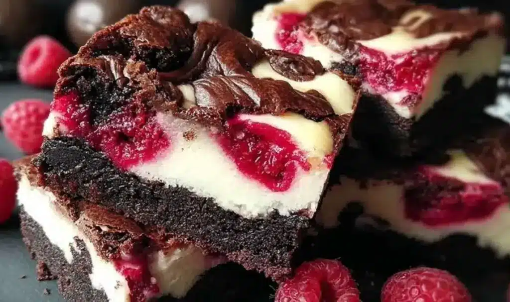 Brownies mit Cheesecake und Himbeeren Rezept