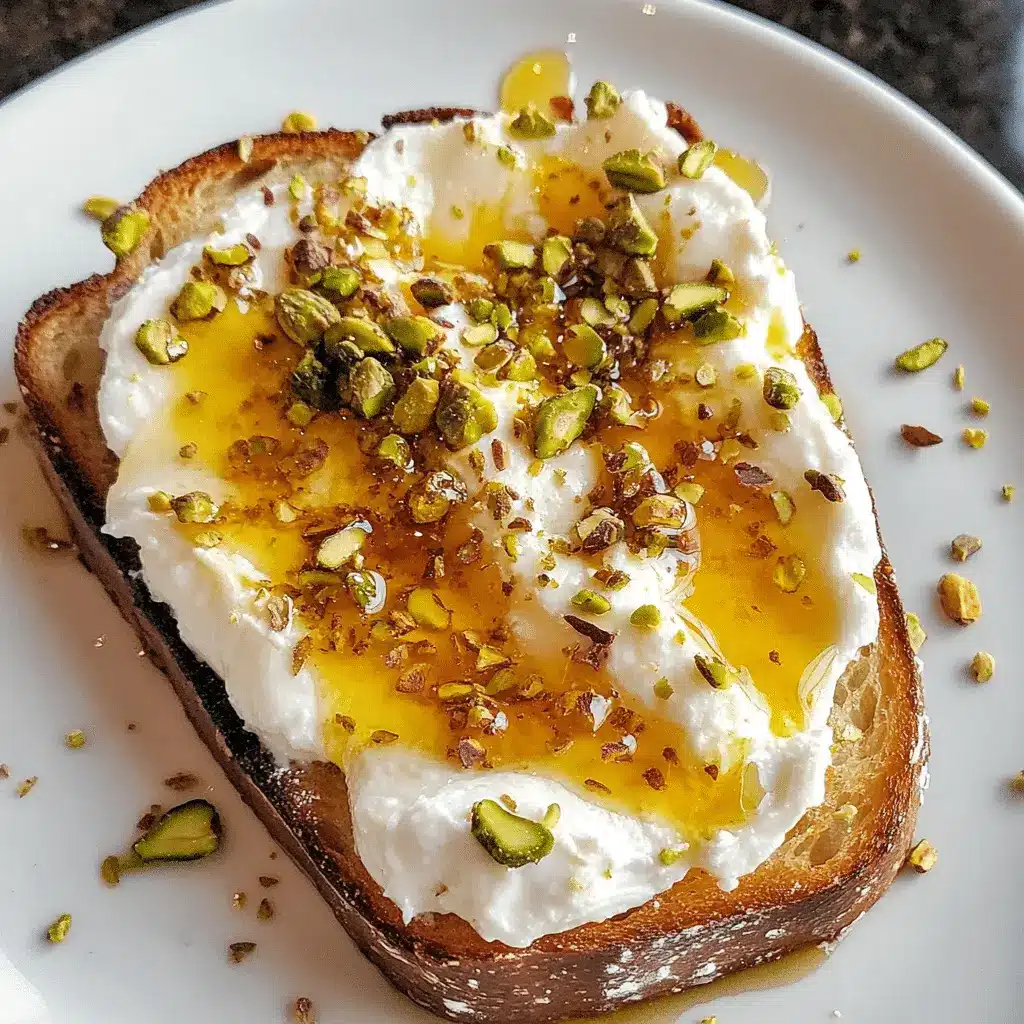 Burrata Toast mit Pistazien und Honig