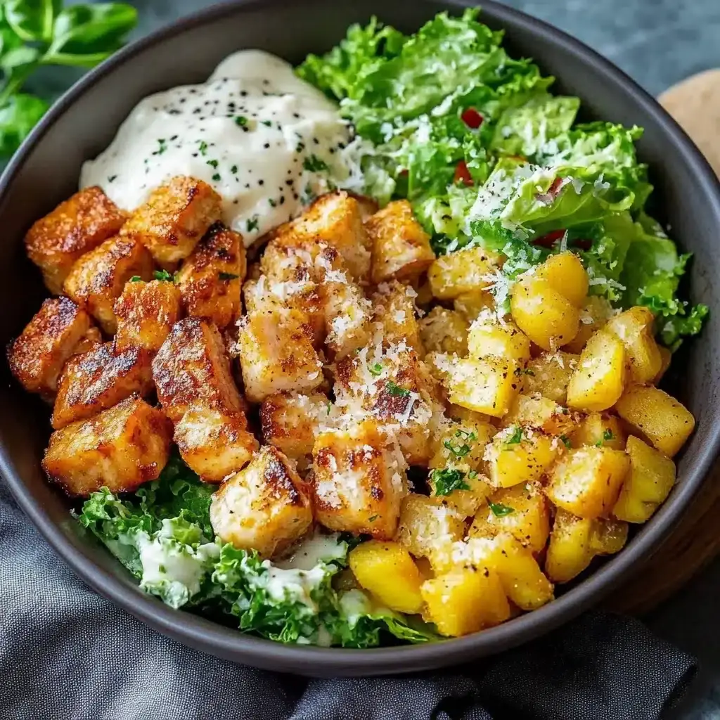Krunchige Caesar-Hähnchen-Bowl: Ein Unglaubliches Ultimatives Rezept für 4