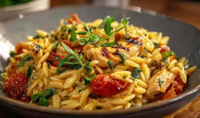 Cremige Hähnchen Orzo Pfanne – High Protein Rezept in 35 Minuten