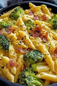 Cremige Pastapfanne mit Brokkoli und Bacon