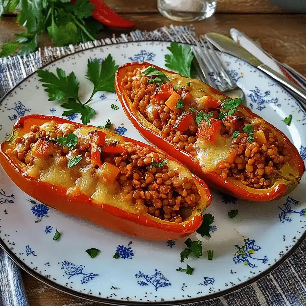 Gefüllte Spitzpaprika mit roten Linsen