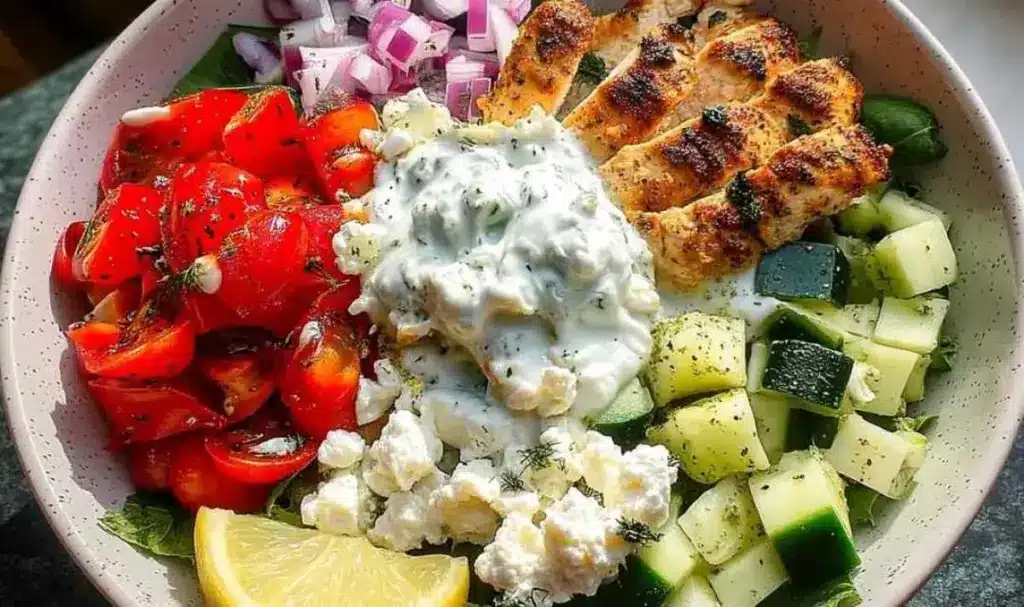 Griechische Hähnchen Bowl – Gesundes Mittelmeer-Rezept