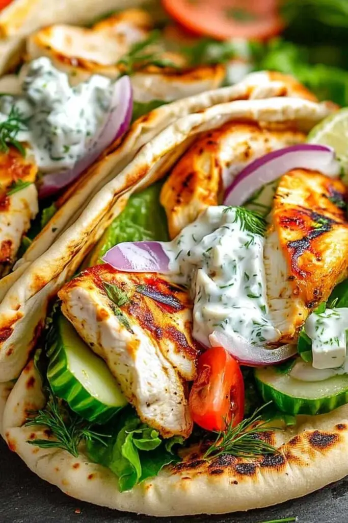 Griechische Hähnchen Pita Rezept