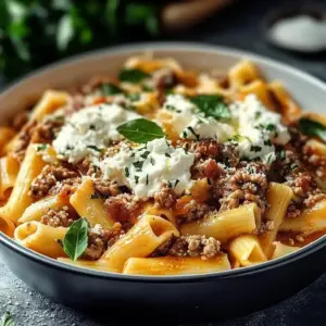 Griechischer Nudel-Auflauf mit Feta und Hackfleisch