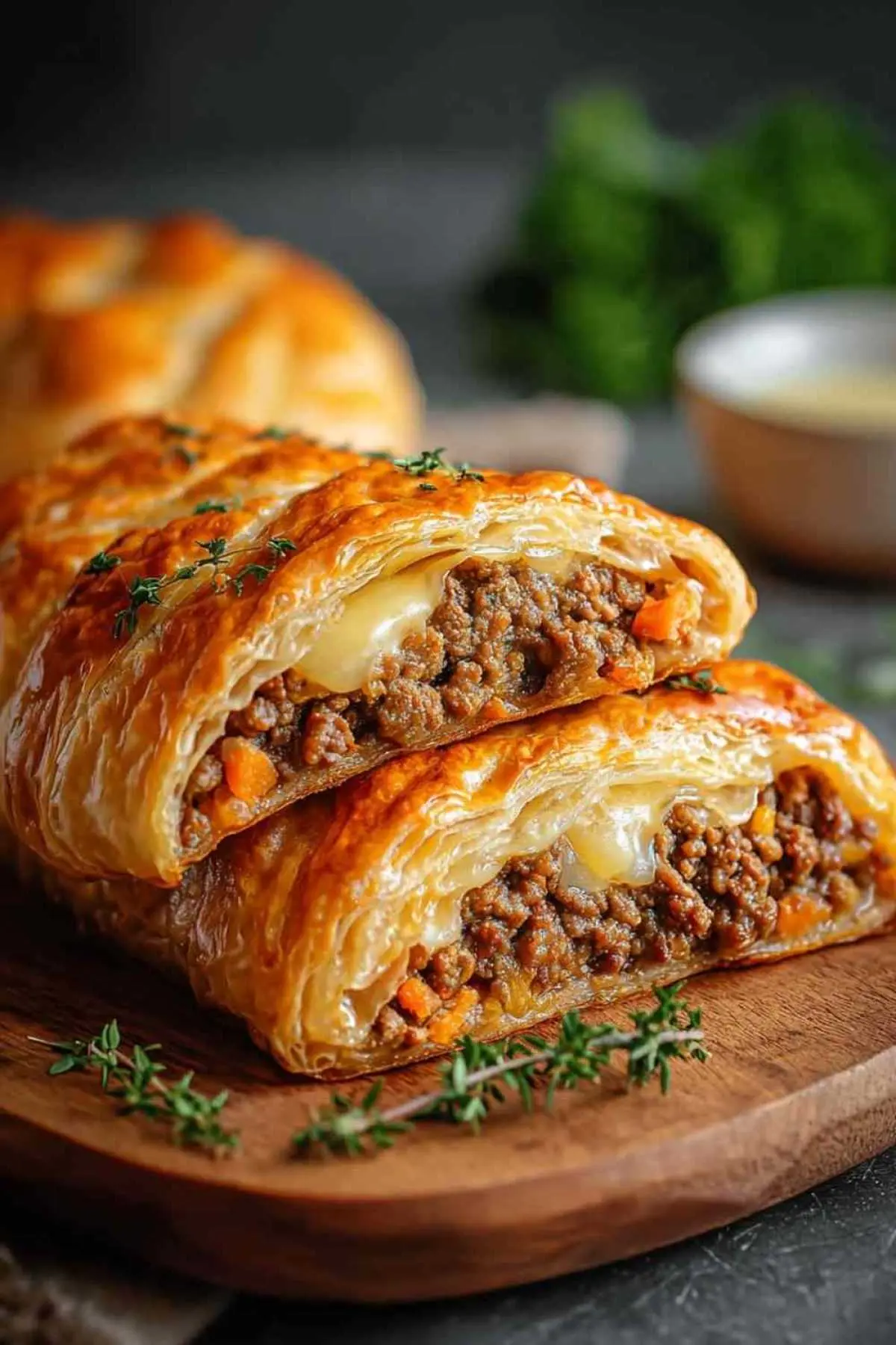 Hackfleisch Käse Blätterteig Rolle Rezept