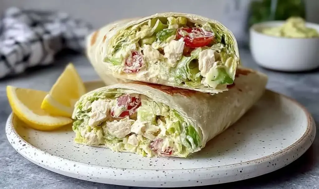 High Protein Hähnchen Caesar Salat Wrap – Gesundes Mittagessen