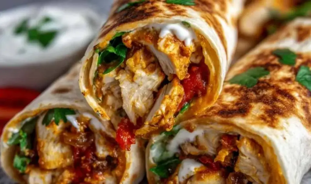 Hähnchen-Mozzarella-Wraps Airfryer – Schnell & Knusprig