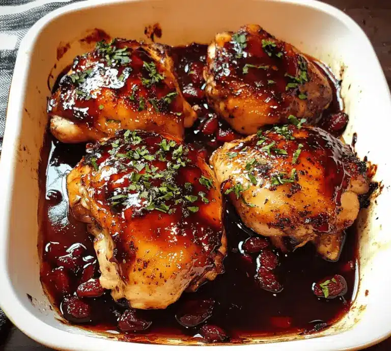Hähnchen mit Preiselbeer-Balsamico-Glasur