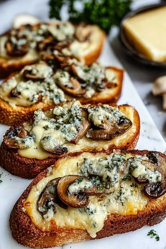 Kaese Champignon Knoblauch Toast Rezept