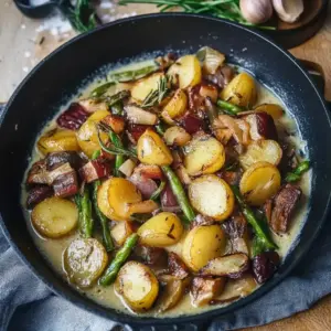 Kartoffel-Pilz-Pfanne mit Bohnen
