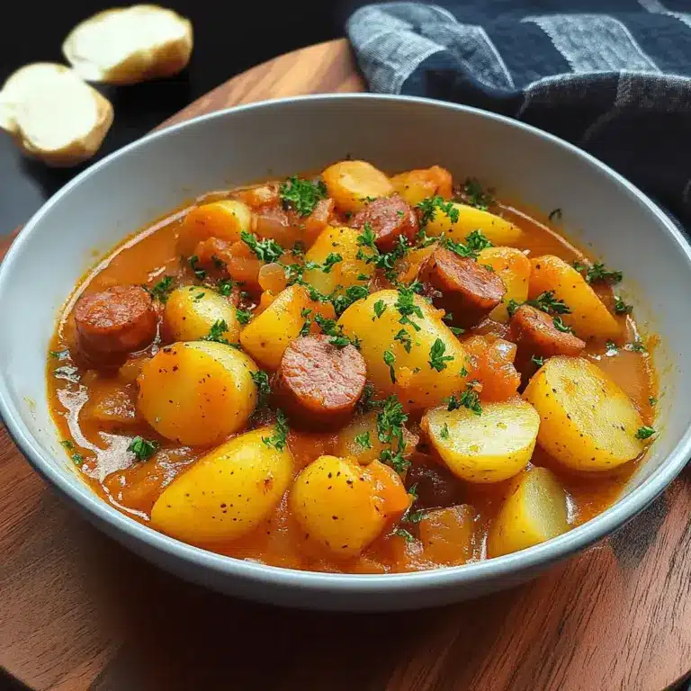 Kartoffelgulasch mit Würstchen