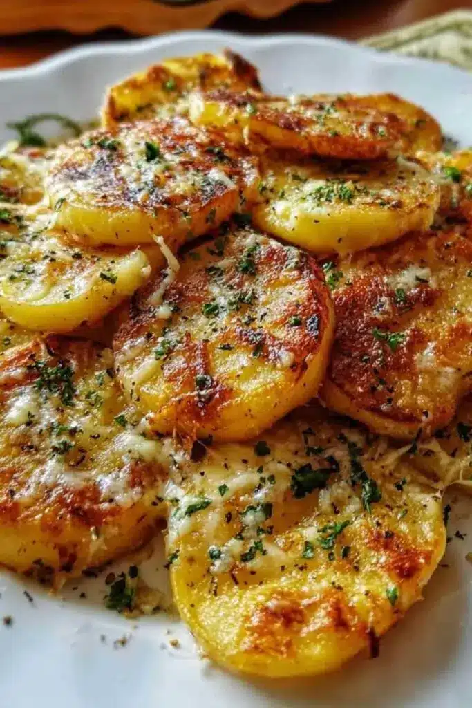 Kartoffelmedaillons mit Knoblauch und Käse