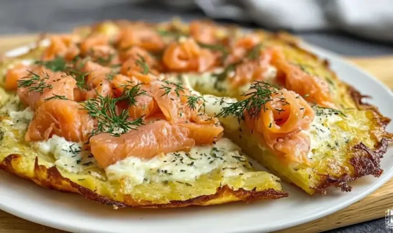 Kartoffelpizza mit Räucherlachs – %sitenameKartoffelpizza mit geräuchertem Lachs – Glutenfreies Abendessen