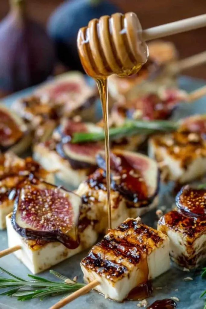 Käse Feigen Spieße Honig