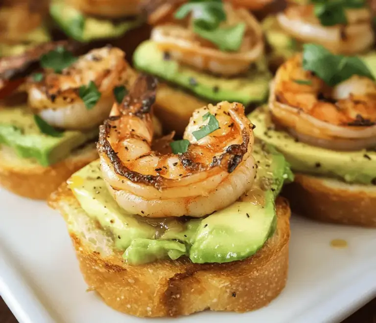 Knoblauch-Garnelen-Crostini mit Avocado